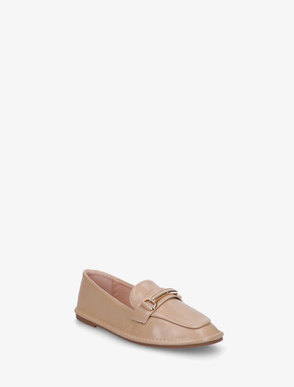 Mocassins en simili à semelle plate - Taupe - 2