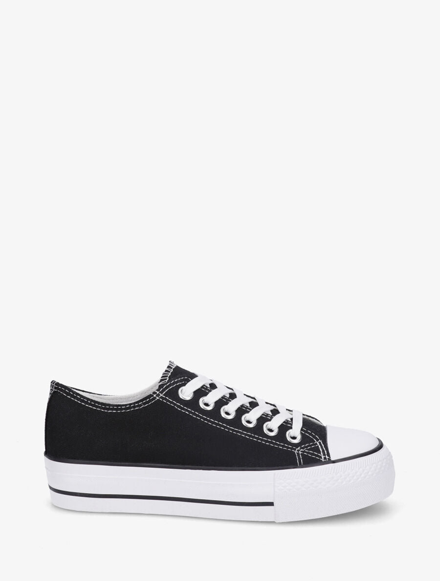 Baskets en toile - Noir/blanc - 5
