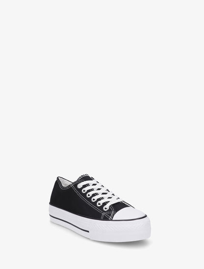 Baskets en toile - Noir/blanc - 2