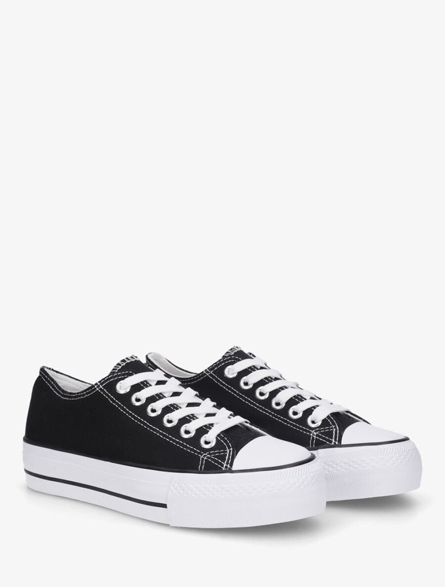 Baskets en toile - Noir/blanc - 4