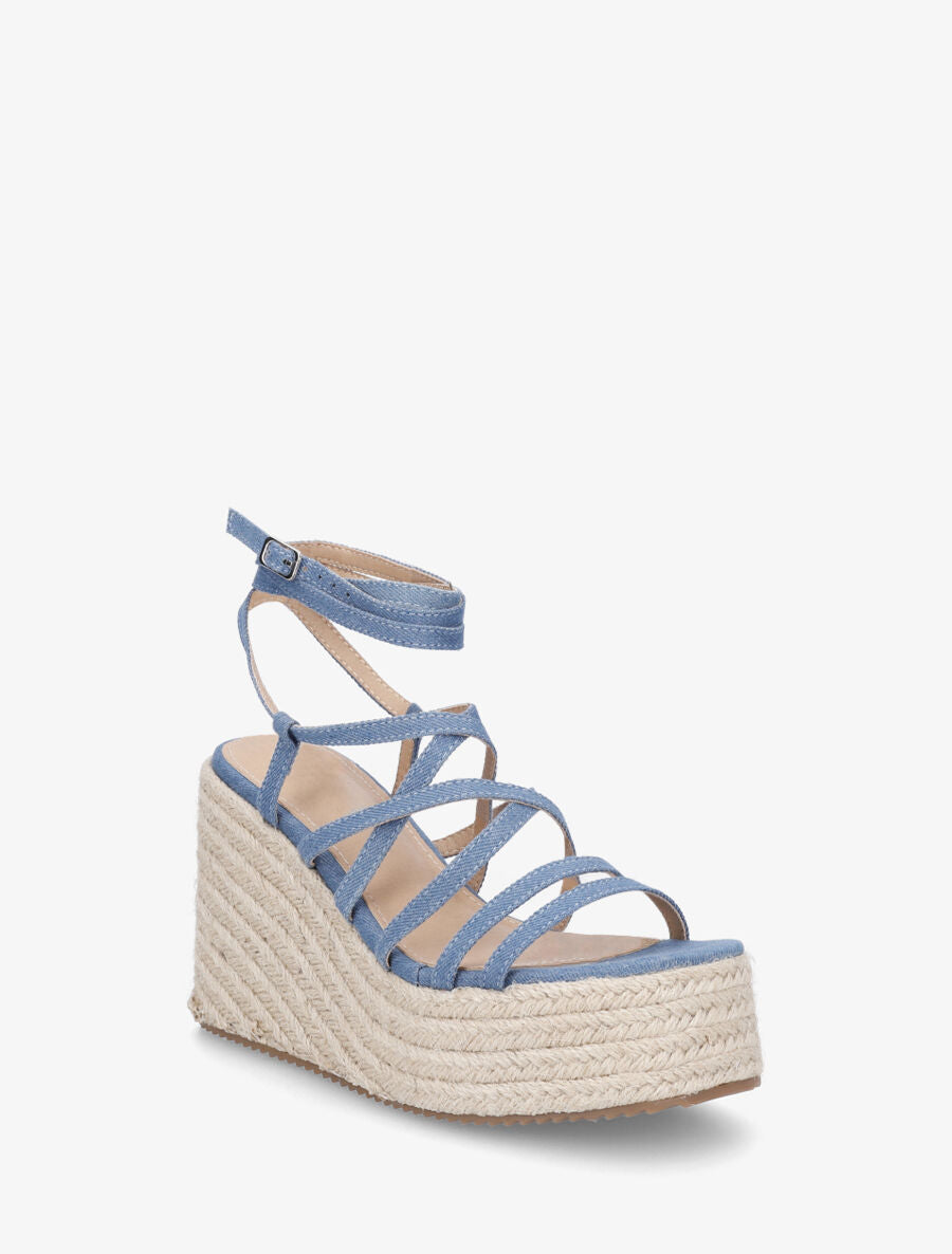 Sandales hautes à nouer - Bleu denim - 2