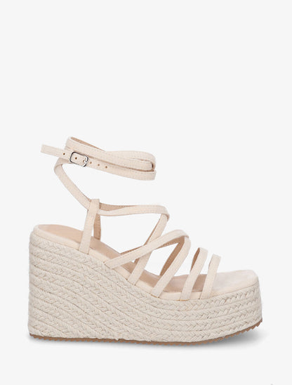 Sandales hautes à nouer - Beige - 5