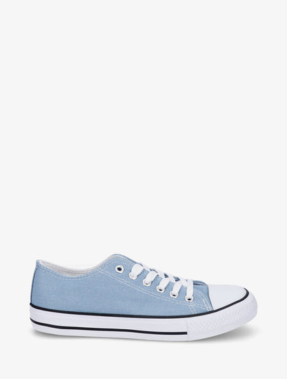 Baskets basiques en toile - Bleu denim - 1
