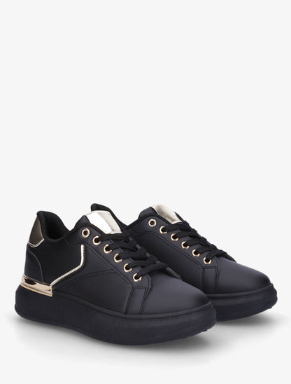 Sneakers à empiècement métallique - Noir - 4