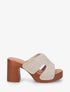Mules style sabot en tissu - Beige - 1