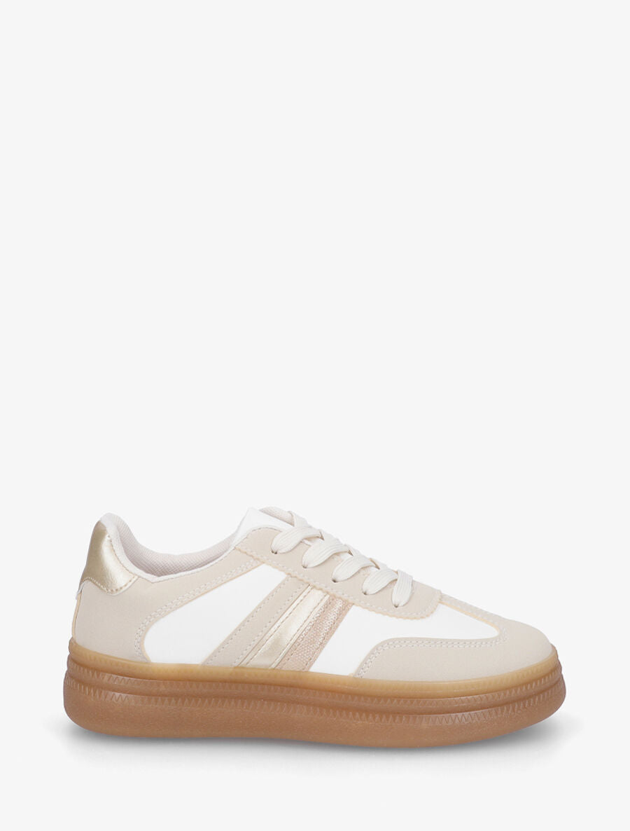 Sneakers à semelle épaisse - Beige - 5