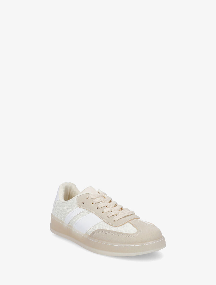 Sneakers bimatière et colorées - Beige - 2