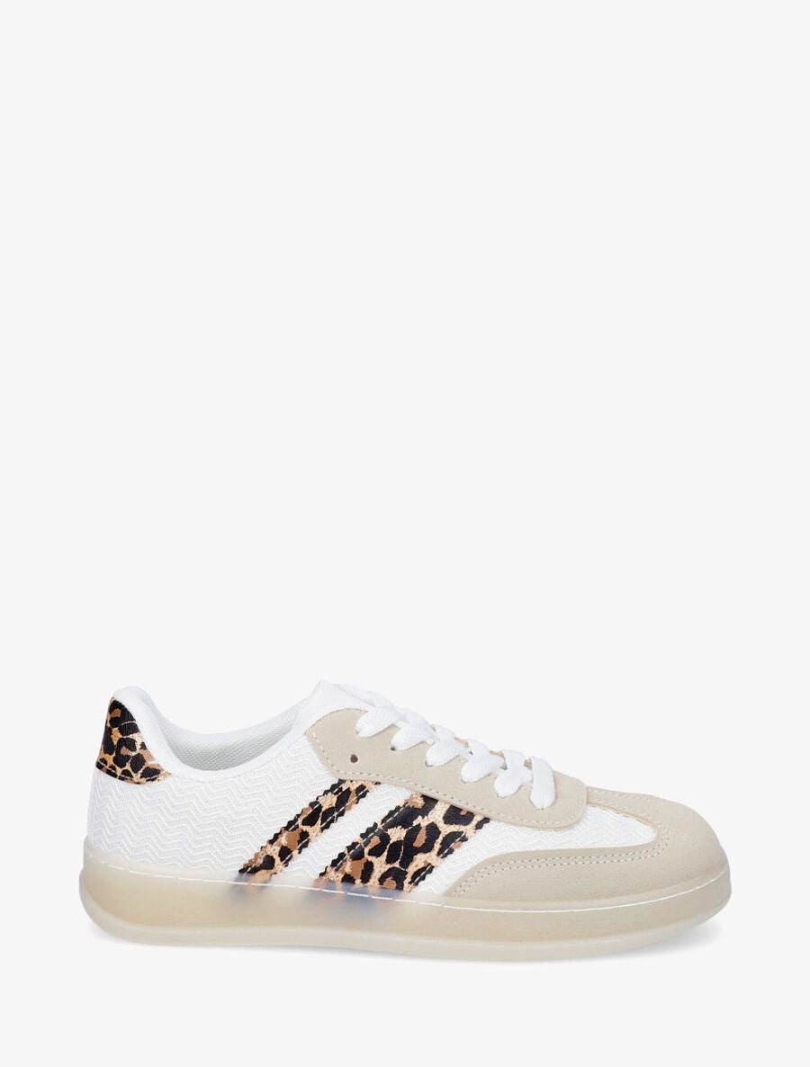 Sneakers bimatière et colorées - Taupe - 5