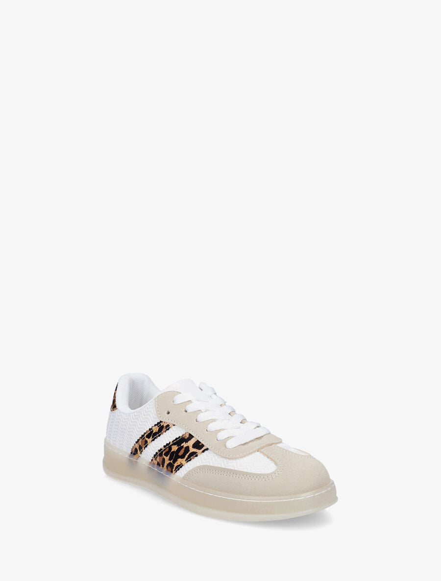 Sneakers bimatière et colorées - Taupe - 2