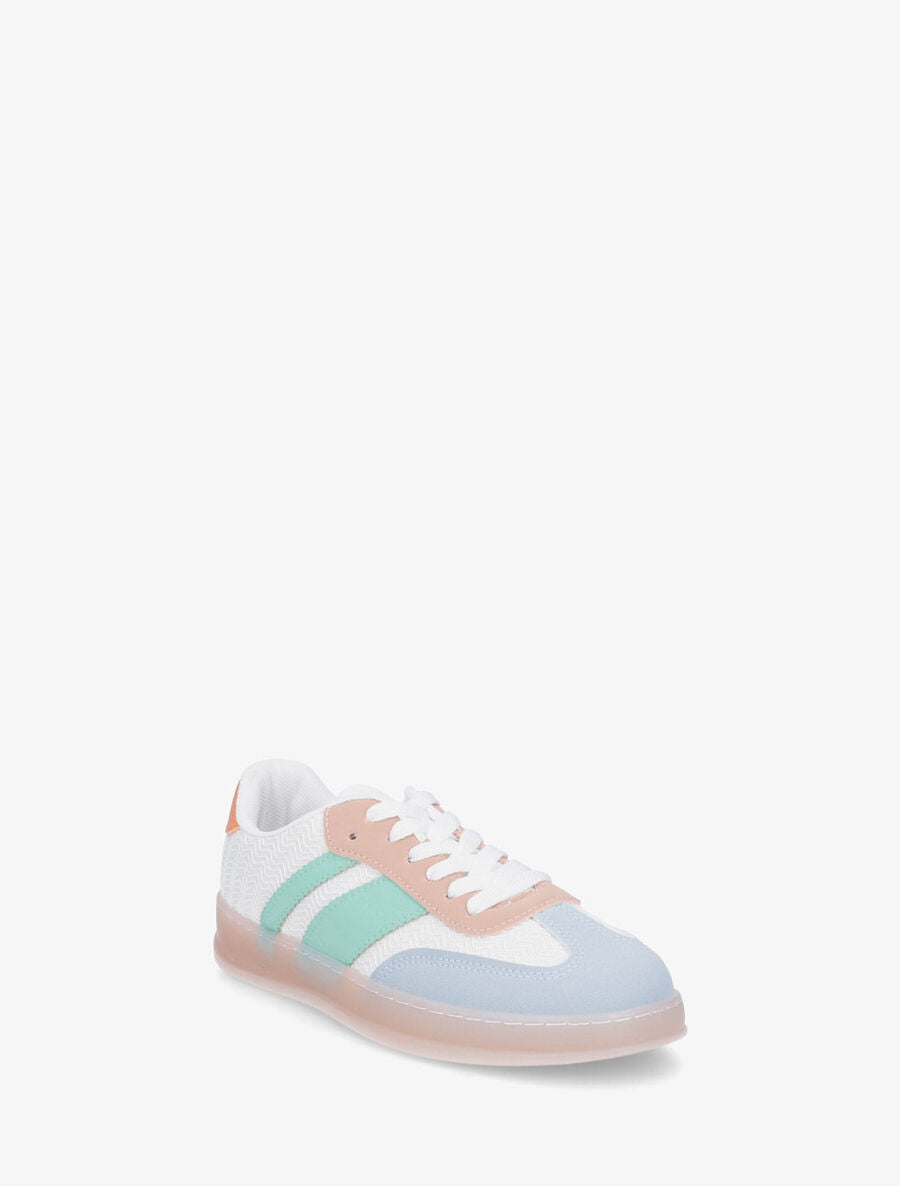 Sneakers bimatière et colorées - Vieux rose - 2