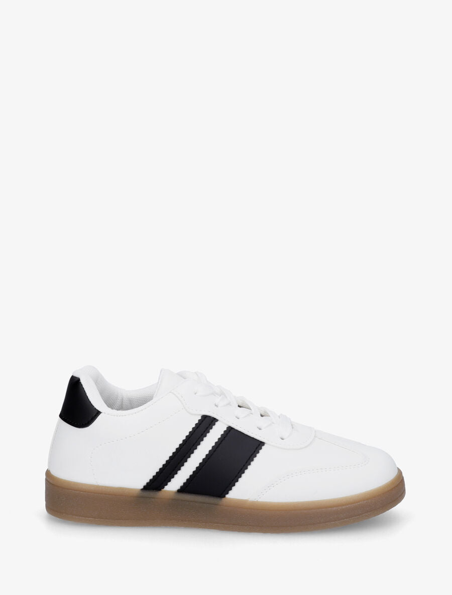 Sneakers color block à bandes contrastantes - Blanc - 5