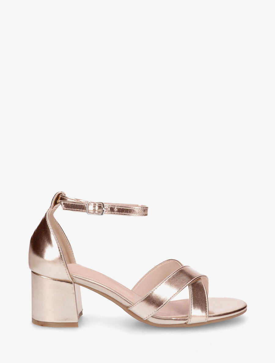Sandales en simili à brides croisées - Rose gold - 5