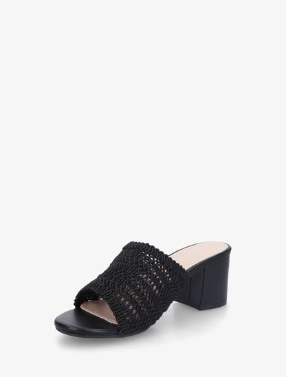Mules à ganse style macramé - Noir - 3