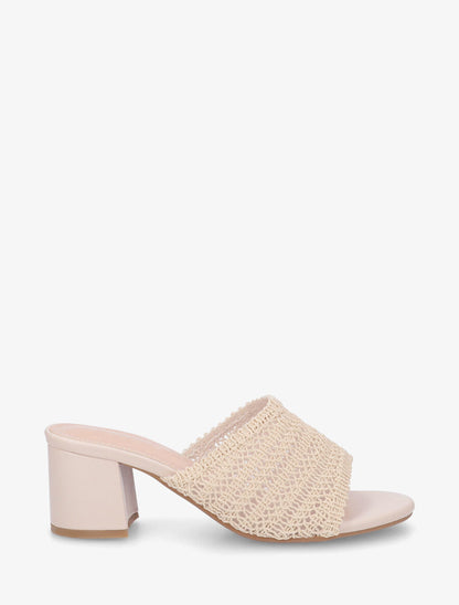 Mules à ganse style macramé - Beige - 1
