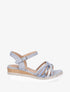 Sandales compensées à brides croisées - Bleu - 1