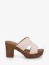 Mules en suédine à talon haut - Beige - 1