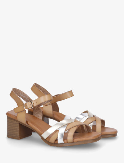 Sandales à brides entrelacées - Beige - 4