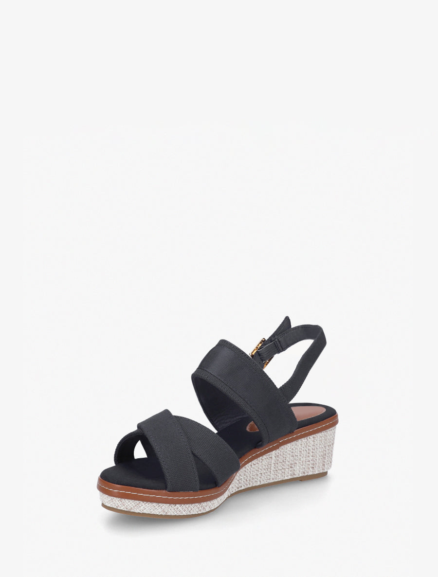Sandales compensées à brides croisées - Noir - 3