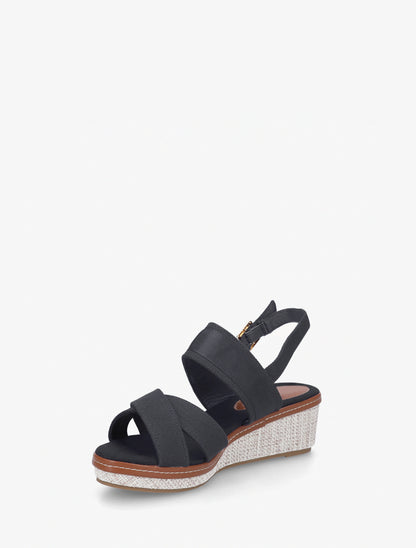 Sandales compensées à brides croisées - Noir - 3