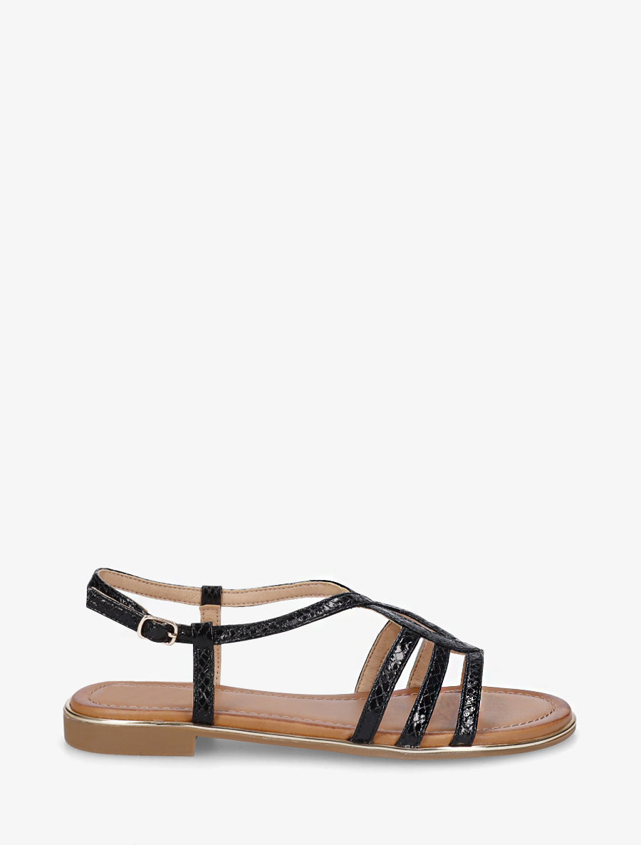 Nu-pieds python torsadés - Noir - 1