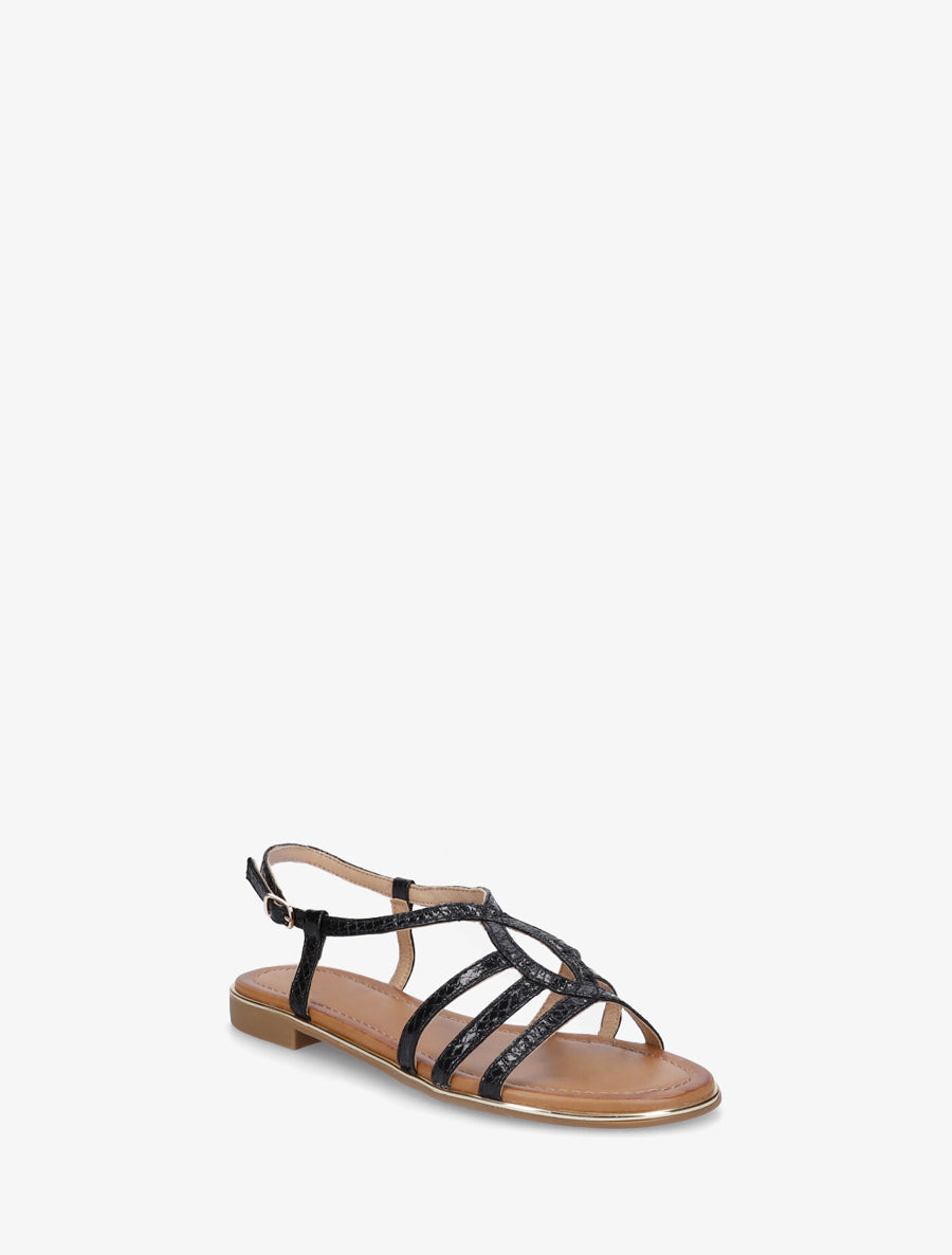 Nu-pieds python torsadés - Noir - 2