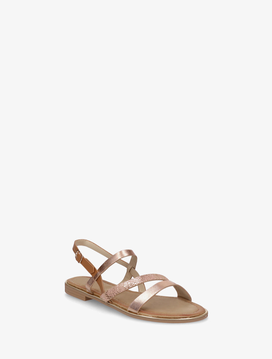 Nu-pieds à lannière python - Rose gold - 2