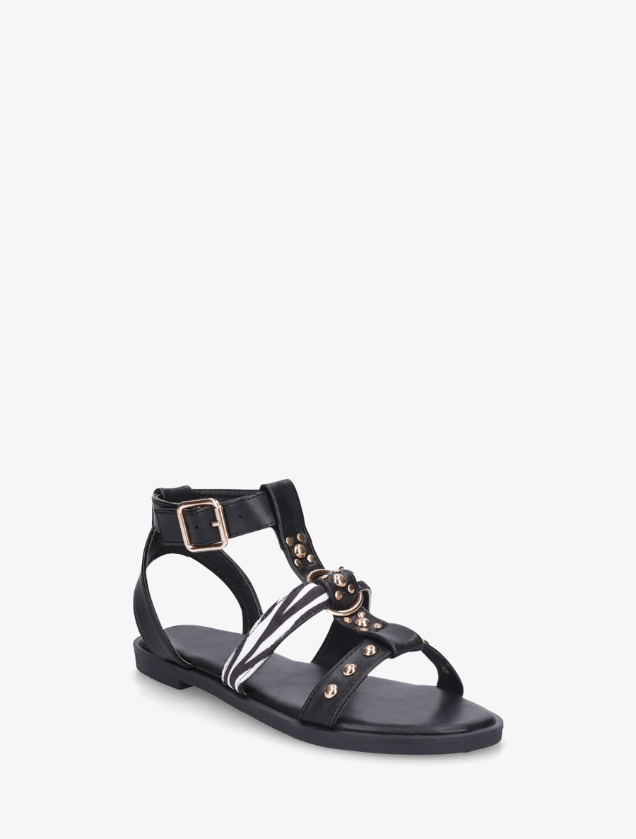 Nu-pieds à lannière zèbre - Noir - 2