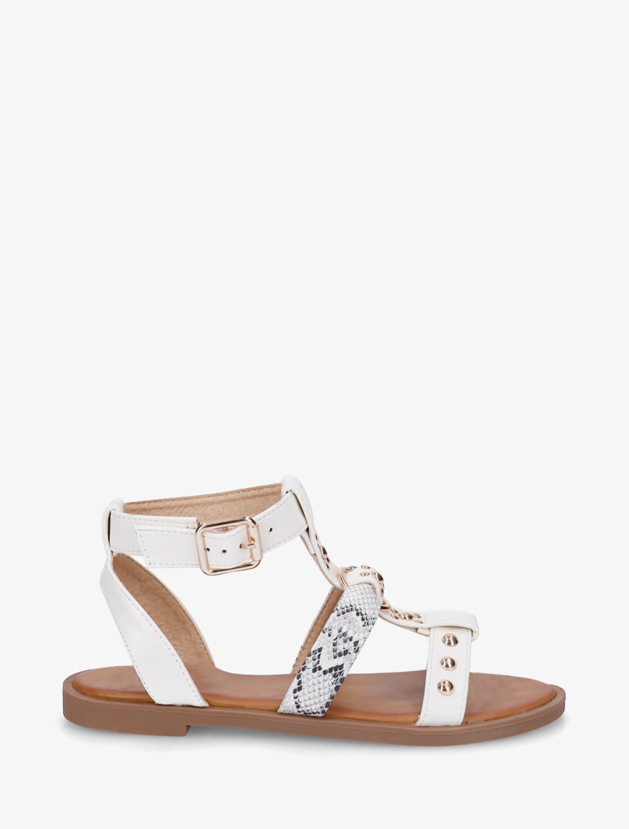 Nu-pieds à lannière python - Blanc - 1