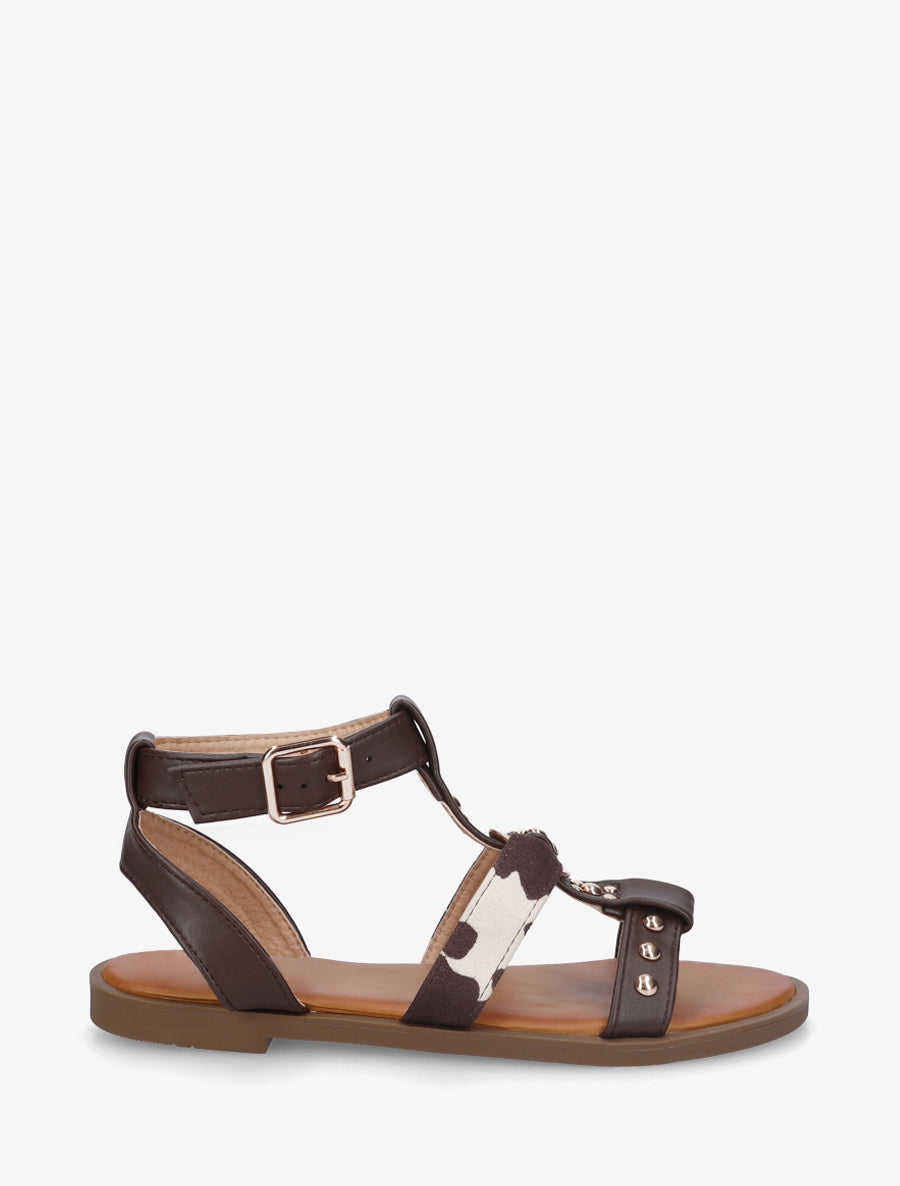 Nu-pieds à lannière vache - Marron - 1