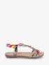 Sandales élastiquées et empiècement métal - Rose - 1