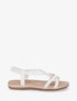 Sandales à bride tressée et bijoux - Blanc - 1
