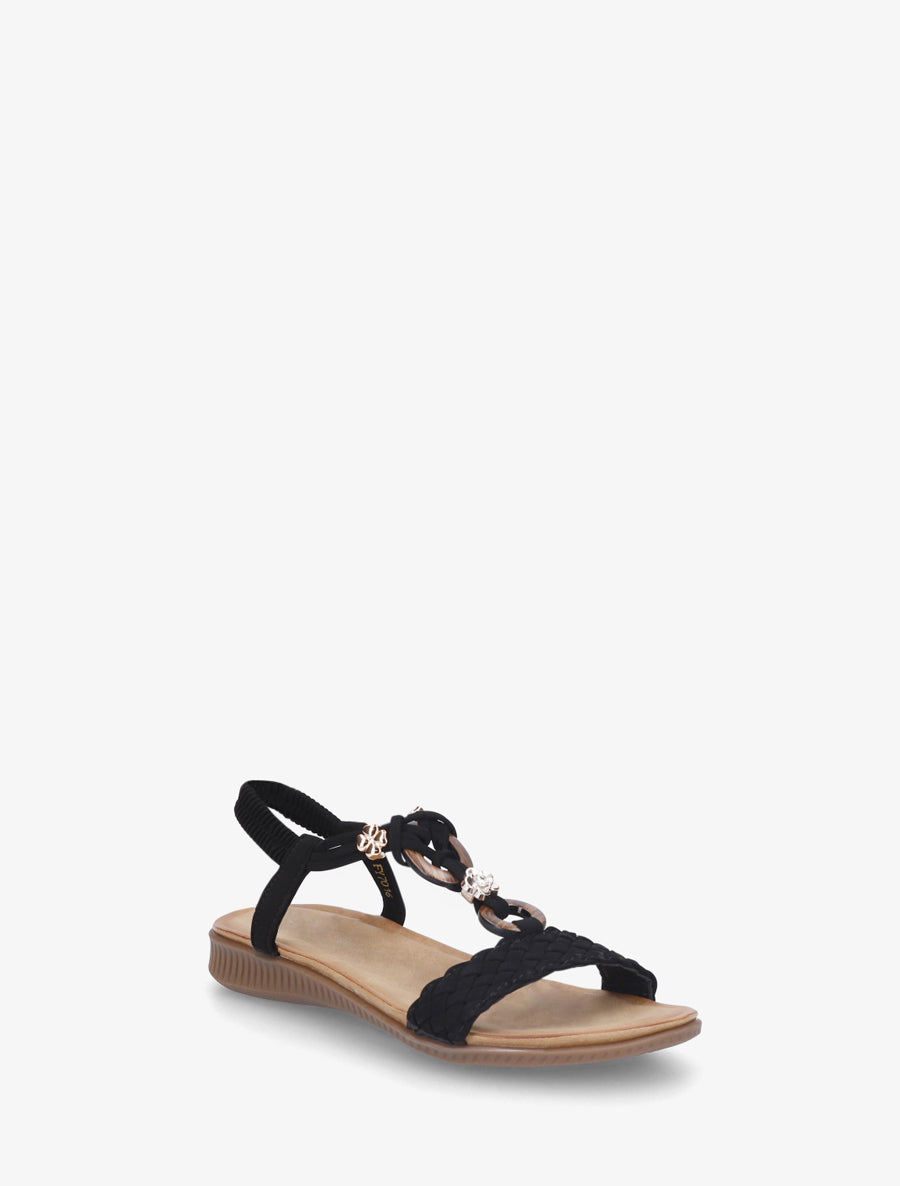 Nu-pieds à empiècement bijoux - Noir - 2