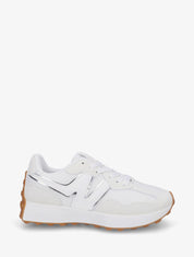 Baskets à empiècement en toile et effet nubuck - Blanc - 1