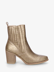 Bottines imprimé croco - Or - 1