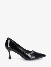 Escarpins vernis en simili - Noir - 1