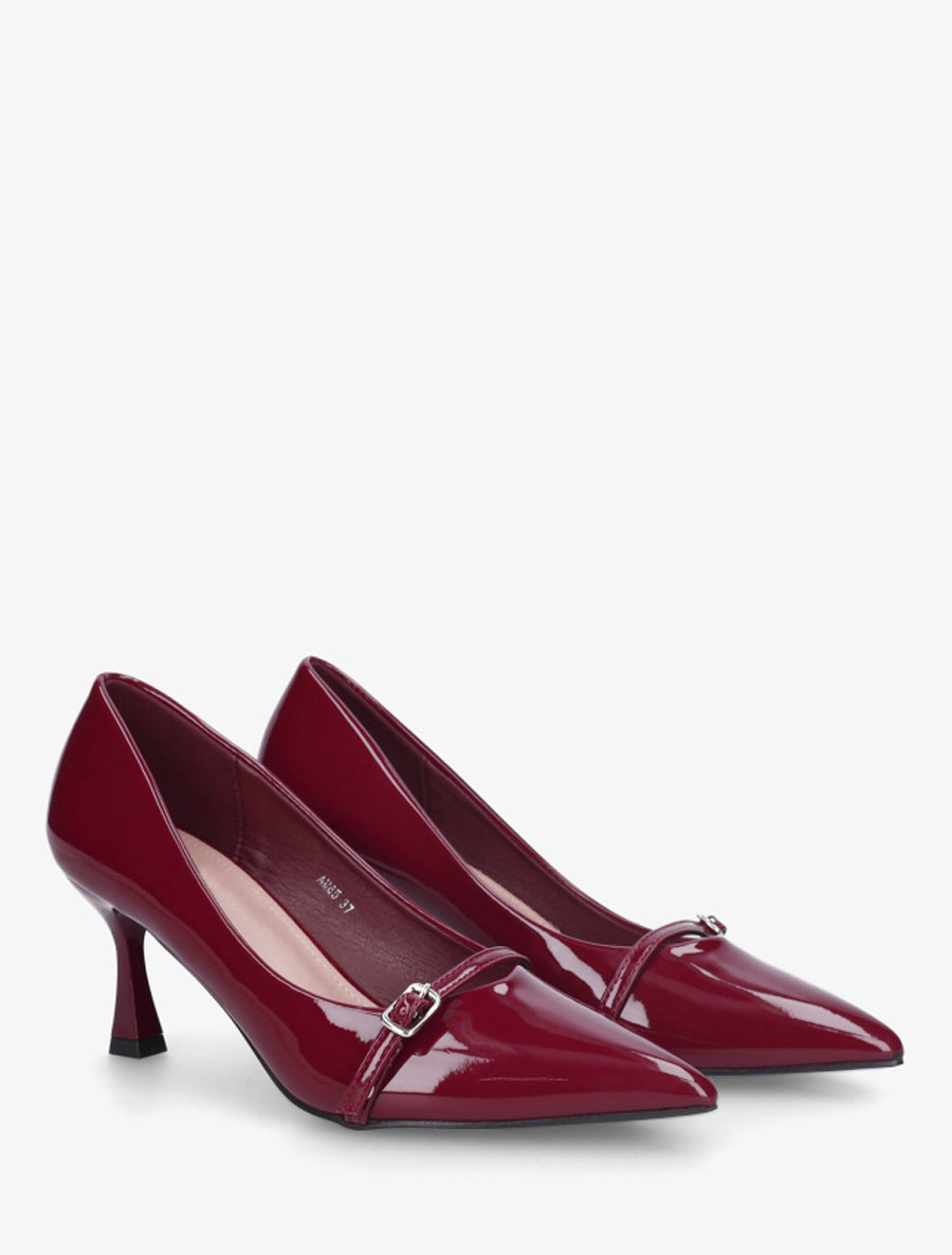 Escarpins vernis en simili - Bordeaux - 4