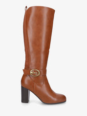Bottes élastiquées à talon haut - Camel - 1