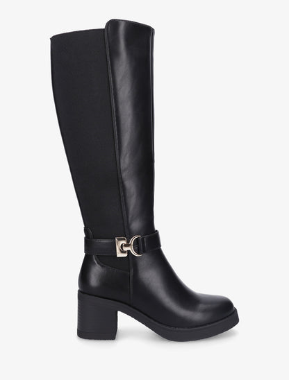 Bottes élastiquées à boucle - Noir - 1