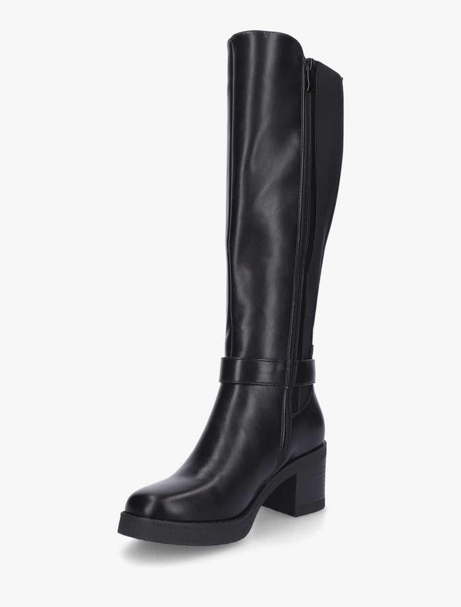 Bottes élastiquées à boucle - Noir - 3