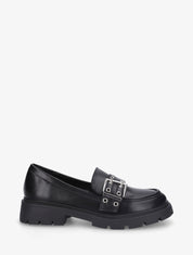 Mocassins en simili à sangle - Noir - 1