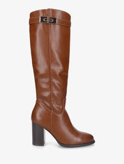Bottes à talon en simili - Camel - 1