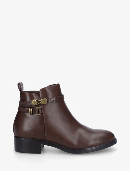 Bottines en simili à lannière imprimé croco - Marron - 1