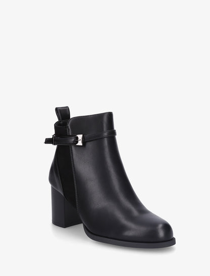 Bottines bi-matière à talon - Noir - 2