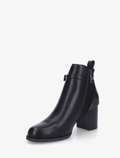 Bottines bi-matière à talon - Noir - 3