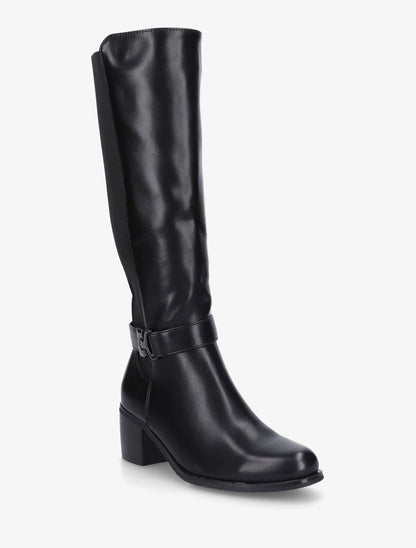 Bottes cavalière élastiquées à boucle - Noir - 2