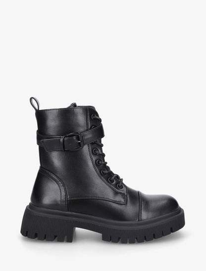 Bottines lacées style rangers - Noir - 1