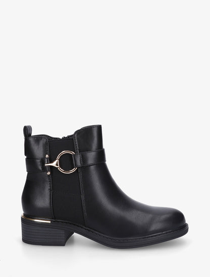 Bottines élastiquées à boucle ronde - Noir - 1