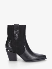 Bottines pointues inspiration santiag - Noir - 1