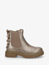Bottines nacrées à noeud - Taupe - 1