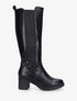 Bottes élastiquées à sangle en simili - Noir - 1